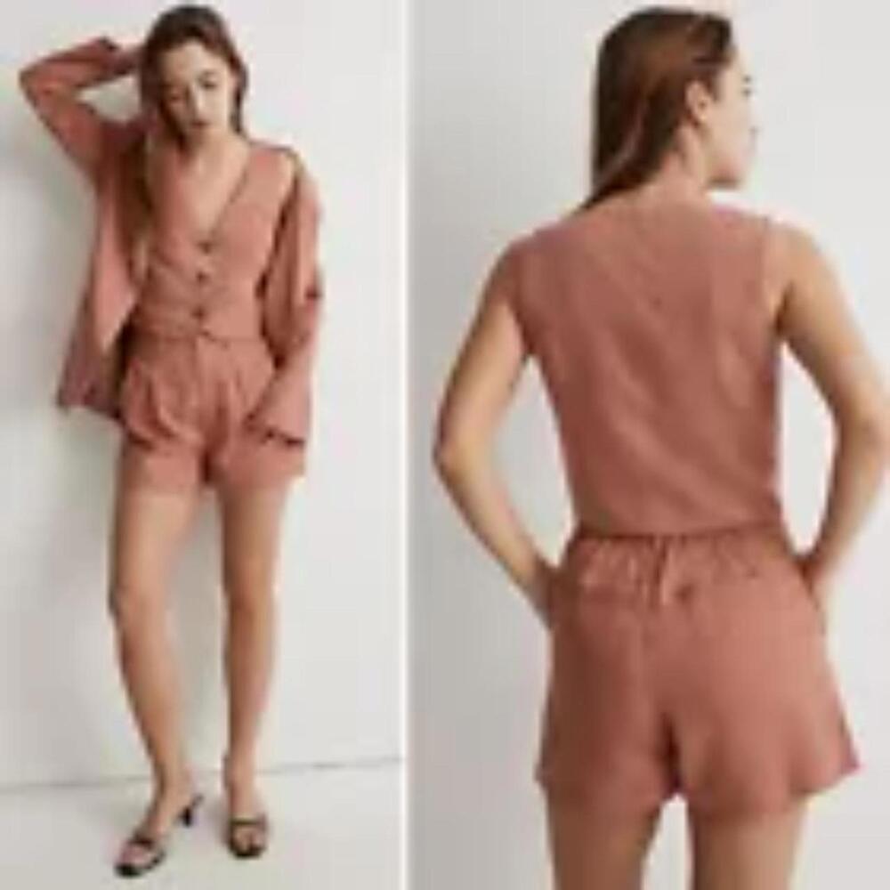 Madewell Katrina Crop Vest Top Dried Rose Size 2 - Picture 4 of 4